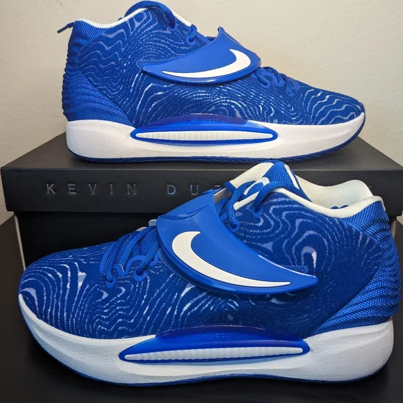 Yellow Kd14 Blue Nike KD 14 TD Promo College Navy Blue White 